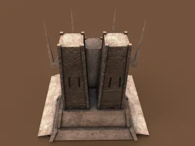 Ancient Desert Fortress - Low Poly Architecture Low-poly 3D model