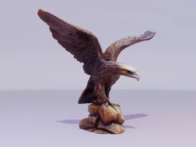 Eagle statuette  Low-poly 3D model