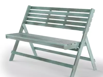 Wooden Bench 3D model 6