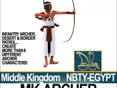 Ancient Egypt MK Archer Props Poser Daz 3D model
