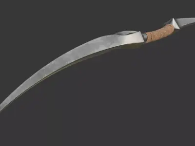 Elven fantasy dual-blade dagger 3D model