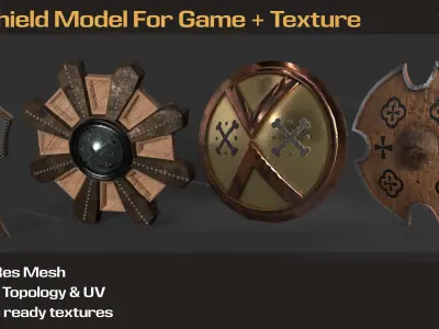 Shield Models Game Ready Texture Low-poly 3D model
