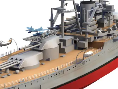 BB 36 USS Nevada 1941 3D model