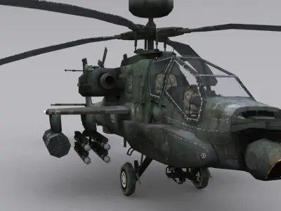 Boeing AH-64 Apache  Low-poly 3D model