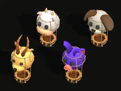 Animal Airballoon Low-poly 3D model