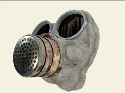 ww2 gas mask Low-poly 3D model