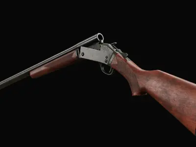 PBR Henry Single Shot Shotgun Low-poly 3D model