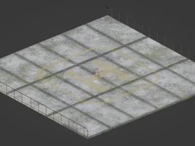 2 Sites of Helipad Low-poly 3D model