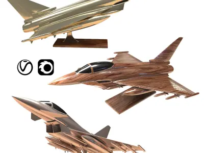 Eurofighter Typhoon Jet Aircraft Decoration 3D model