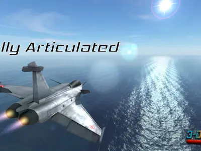 Mobile Low Poly Dassault Rafale Low-poly 3D model