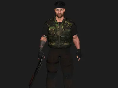 AAA 3D REALISTIC MALE CHARACTER - SURVIVAL APOCALYPSE OUTFIT Low-poly 3D model