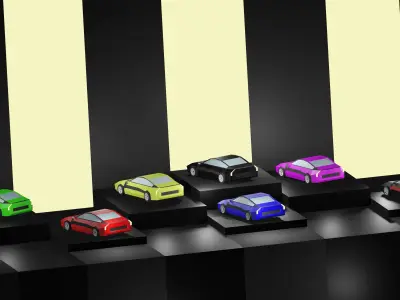 Lowpoly Vehicles - Part 1 - Sport Cars Low-poly 3D model