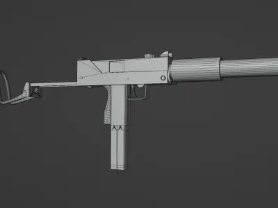 Ingram M10A1 Low-poly 3D model
