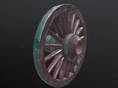 Wagon Wheel 2 Low-poly 3D model