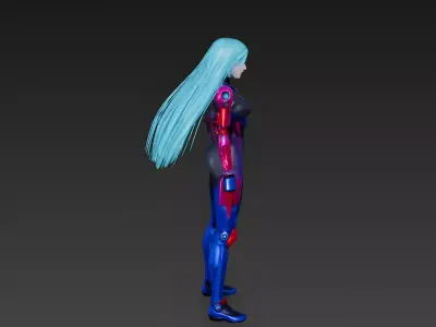 The Azure Nova Cyber-Tactical Suit 3D Model Low-poly 3D model