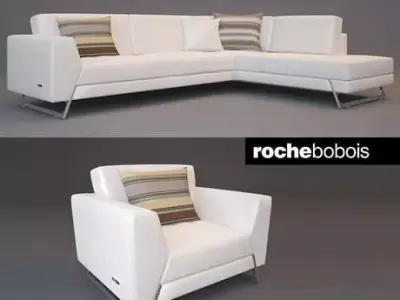 Roche Bobois Satelis Canape Sofa and Armchair Free 3D model