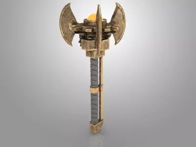 Axe Of Warrior bronze metal  Low-poly 3D model
