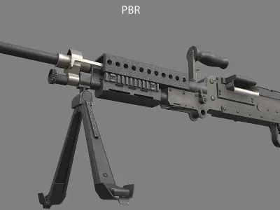 M240 machine gun Low-poly 3D model