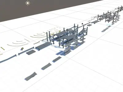 Rack pack Low-poly 3D model