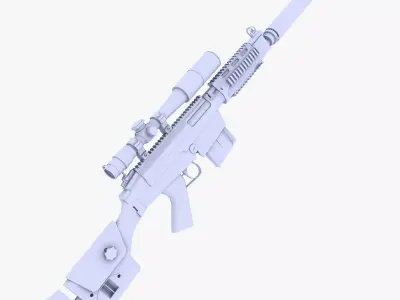 HK PSG1 Sniper Rifle Low-poly 3D model