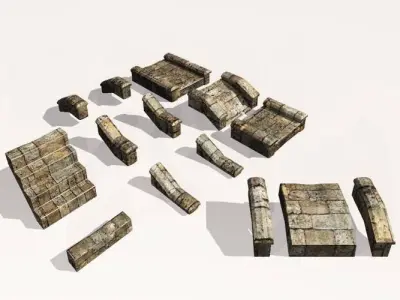 English Garden Masonry Curves Builders Kit 3D model