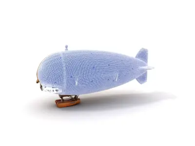 Vintage Airship model pack Low-poly 3D model