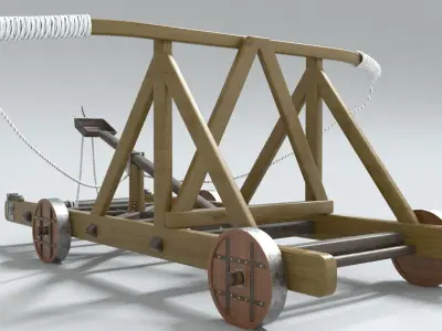laos Game Medieval Catapult 3D model