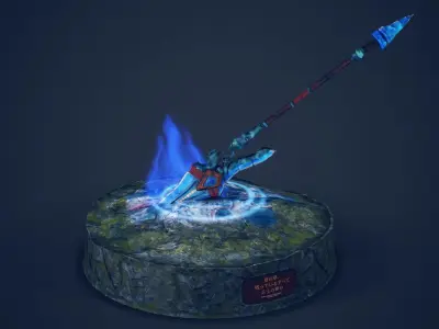 Frost Song Glaive  Low-poly 3D model