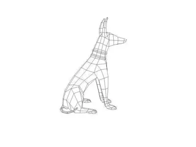 Anubis Guardian Low-poly 3D model