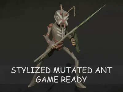 Low Poly Stylized Monster - Mutated Ant Low-poly 3D model