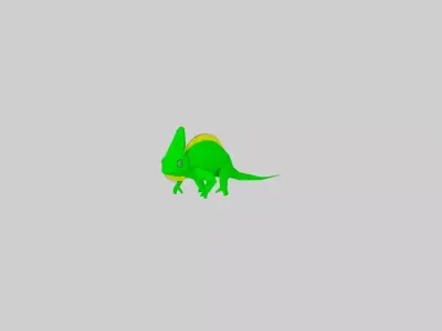 Chameleon polygonal dinosaur Low-poly 3D model