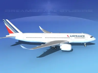 Airbus A350-800 AirFrance 3D model