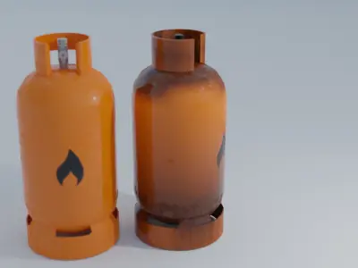 GameReady Gas Tank Collection - Rusty and Regular Low-poly 3D model