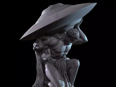 Hercules holding UFO 3D model