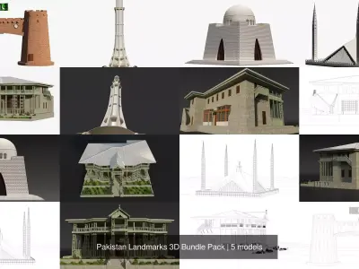 Pakistan Landmarks 3D Bundle Pack 3D Model Collection