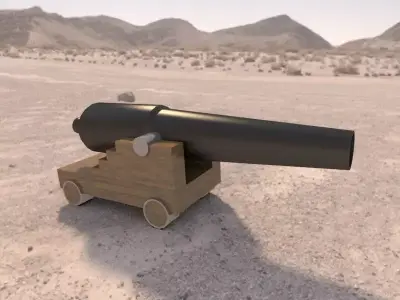 voruz cannon Civil War low poly Low-poly 3D model