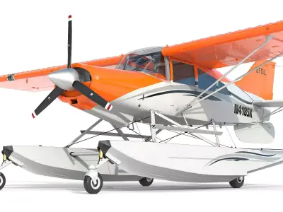 Light hydroplane Maule with interior 3D model