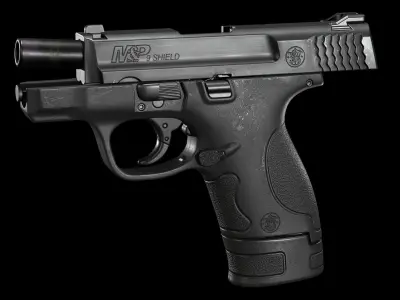 Game Ready MP Shield 9mm Low-poly 3D model