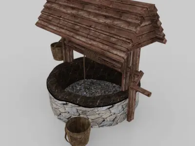 Vintage Well Low-poly 3D model