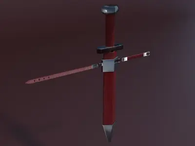 Sword and dagger Low-poly 3D model