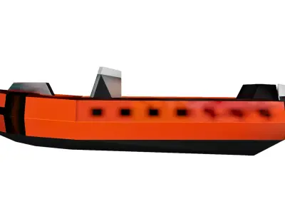 Stylized Inflatable Rescue Speedboat 3D model