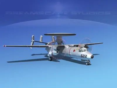 Grumman E-2C Hawkeye V02 3D model