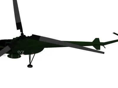 Lowpoly Mi 1 Hare Helicopter 3D Model Low-poly 3D model