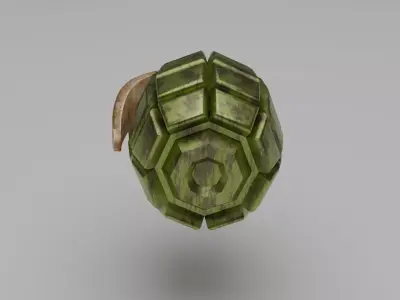 Acidic Rusty Fragmentation Hand Grenade - Game Ready PBR Low-poly 3D model