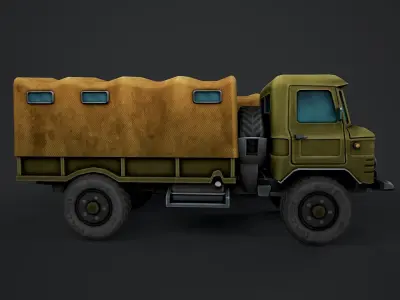 GAZ-66 Truck Game Ready Low-poly 3D model