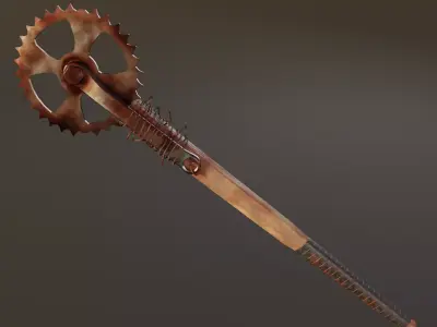 Apocalyptic handmade weapons Low-poly 3D model