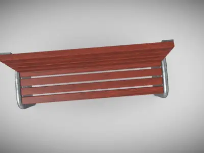Ourdoor Bench Low-poly 3D model