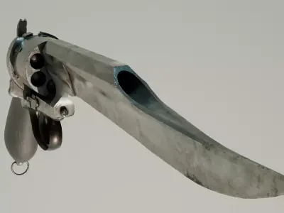 Revolver-Knife Low-poly 3D model
