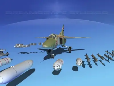 Mig-23 Fighter Libya 3D model