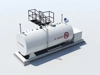 Fuel Tanks Gas Aviation Airport Scenery Library Low-poly 3D model